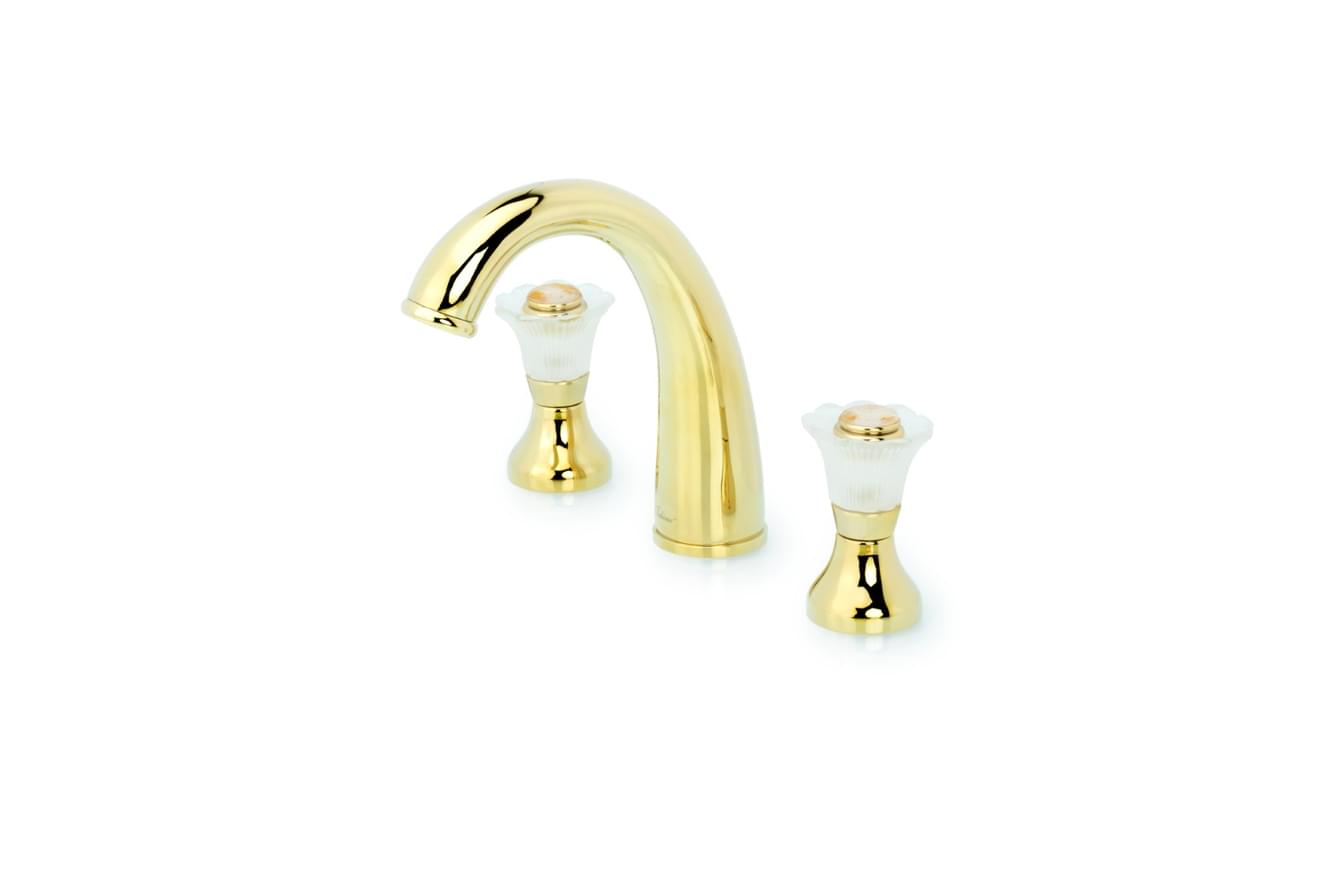 Плитка Boheme Camelia Смеситель CAMELIA для раковины на 3 отверстия золото  поверхность глянец