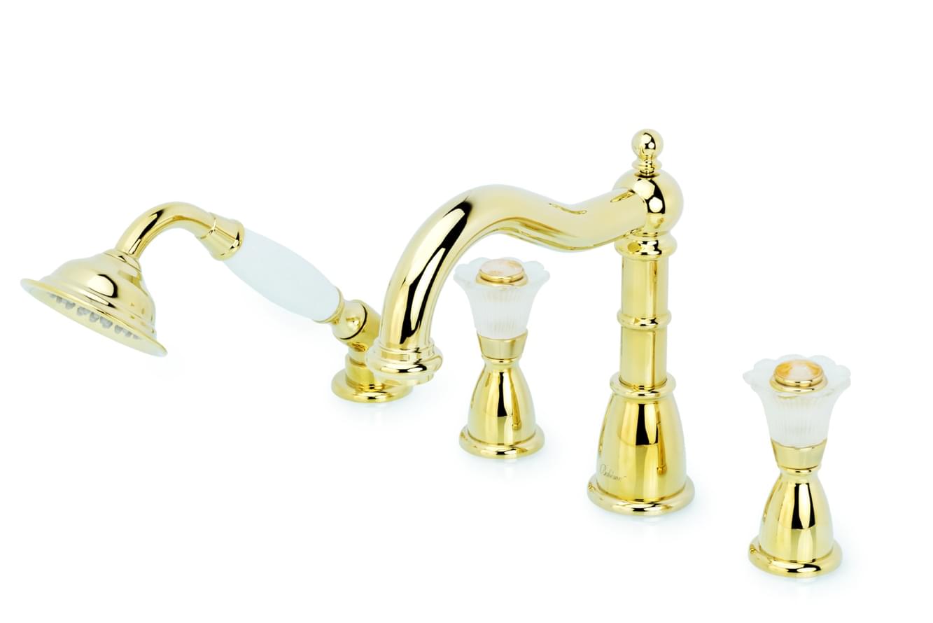 Плитка Boheme Camelia Смеситель CAMELIA на борт ванны золото  поверхность глянец