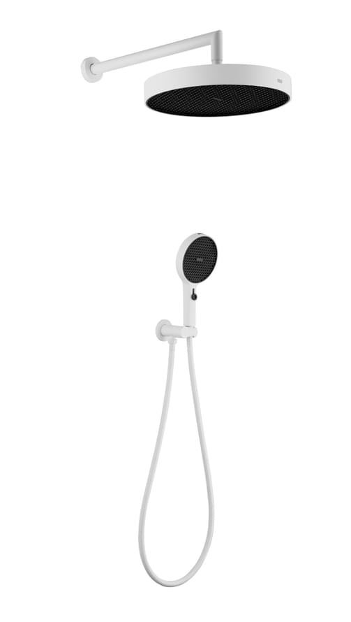 Плитка Boheme Cell Душевой набор CELL встроенный с верхним душем и лейкой белый матовый  поверхность матовая