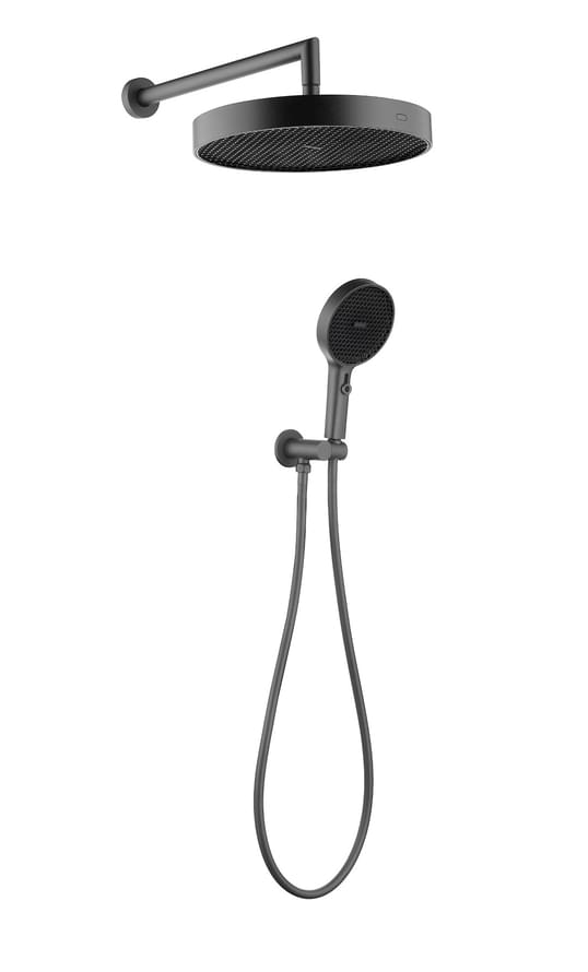 Плитка Boheme Cell Душевой набор CELL встроенный с верхним душем и лейкой оружейная сталь брашированная  поверхность брашированная
