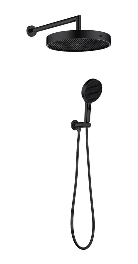 Плитка Boheme Cell Душевой набор CELL встроенный с верхним душем и лейкой оружейная сталь  поверхность глянец