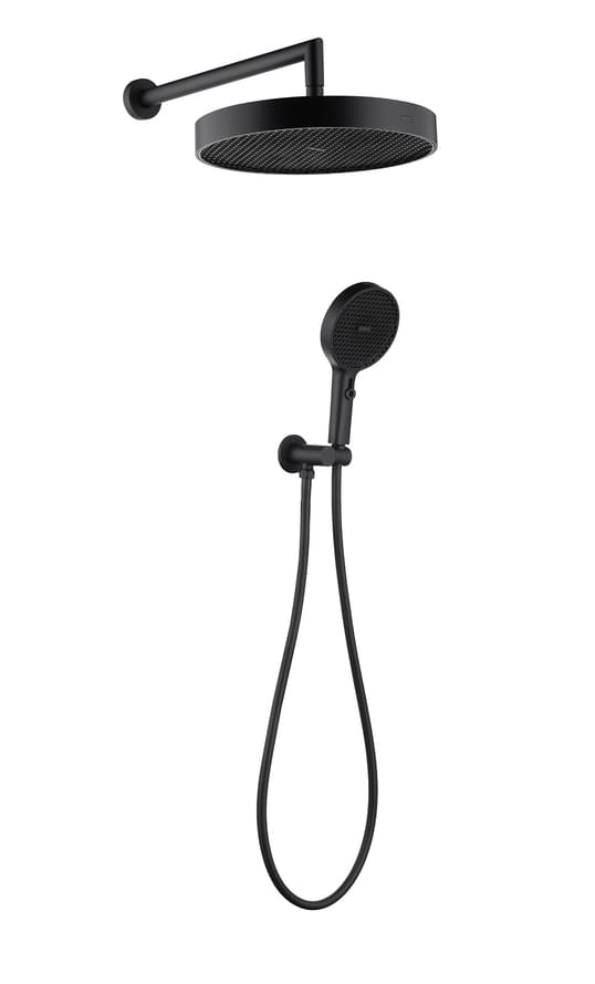 Плитка Boheme Cell Душевой набор CELL встроенный с верхним душем и лейкой черный матовый  поверхность матовая