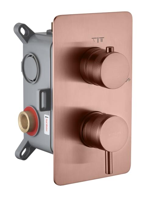 Плитка Boheme Cell Смеситель CELL для душа встроенный двухпозиционный лейкой медь  поверхность брашированная