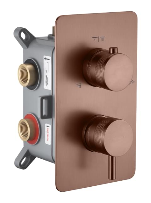 Плитка Boheme Cell Смеситель CELL для душа встроенный трехпозиционный лейкой бронза  поверхность брашированная