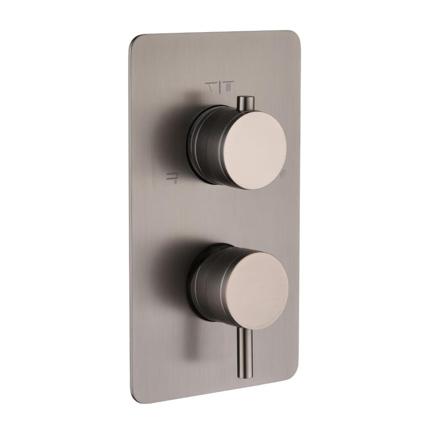 Плитка Boheme Cell Смеситель CELL для душа встроенный трехпозиционный оружейная сталь брашированная  поверхность брашированная