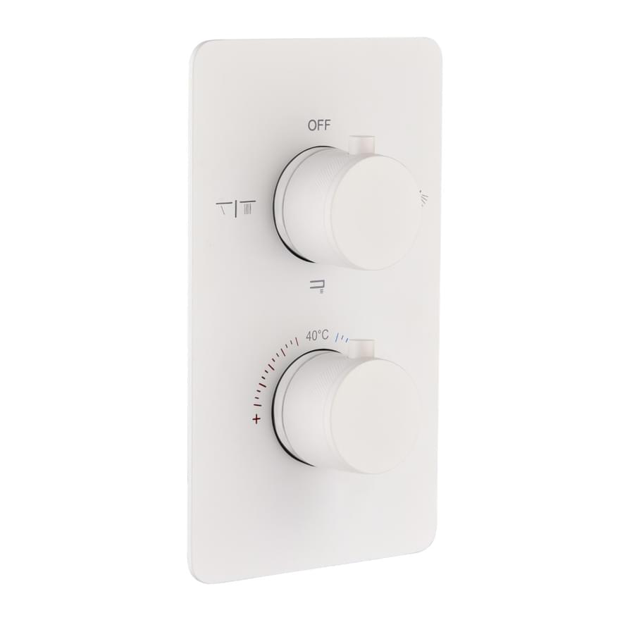 Плитка Boheme Cell Смеситель CELL термостат для душа встроенный трехпозиционный белый матовый  поверхность матовая