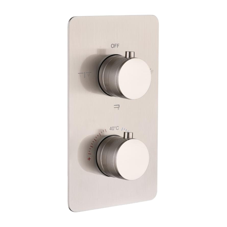 Плитка Boheme Cell Смеситель CELL термостат для душа встроенный трехпозиционный никель  поверхность брашированная