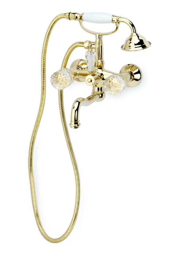 Плитка Boheme Crystal Смеситель CRISTAL для ванны двухвентильный золото  поверхность глянец