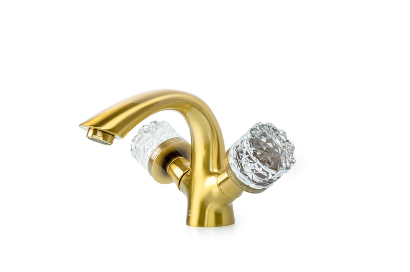 Плитка Boheme Crystal Смеситель CRISTAL для раковины бронза  поверхность глянец
