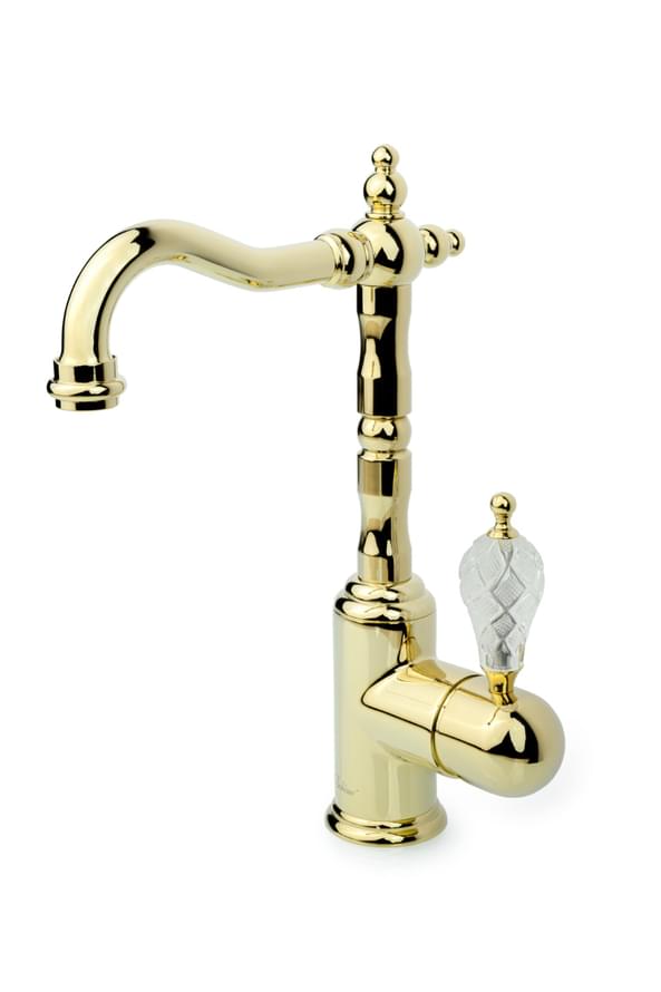 Плитка Boheme Crystal Смеситель CRISTAL для раковины высокий золото  поверхность глянец