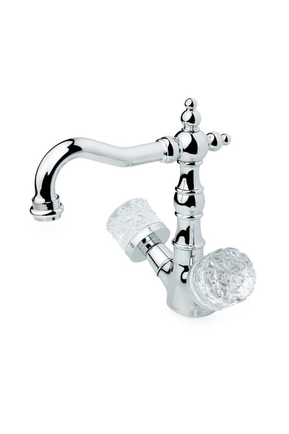 Плитка Boheme Crystal Смеситель CRISTAL для раковины двухвентильный высокий хром  поверхность глянец