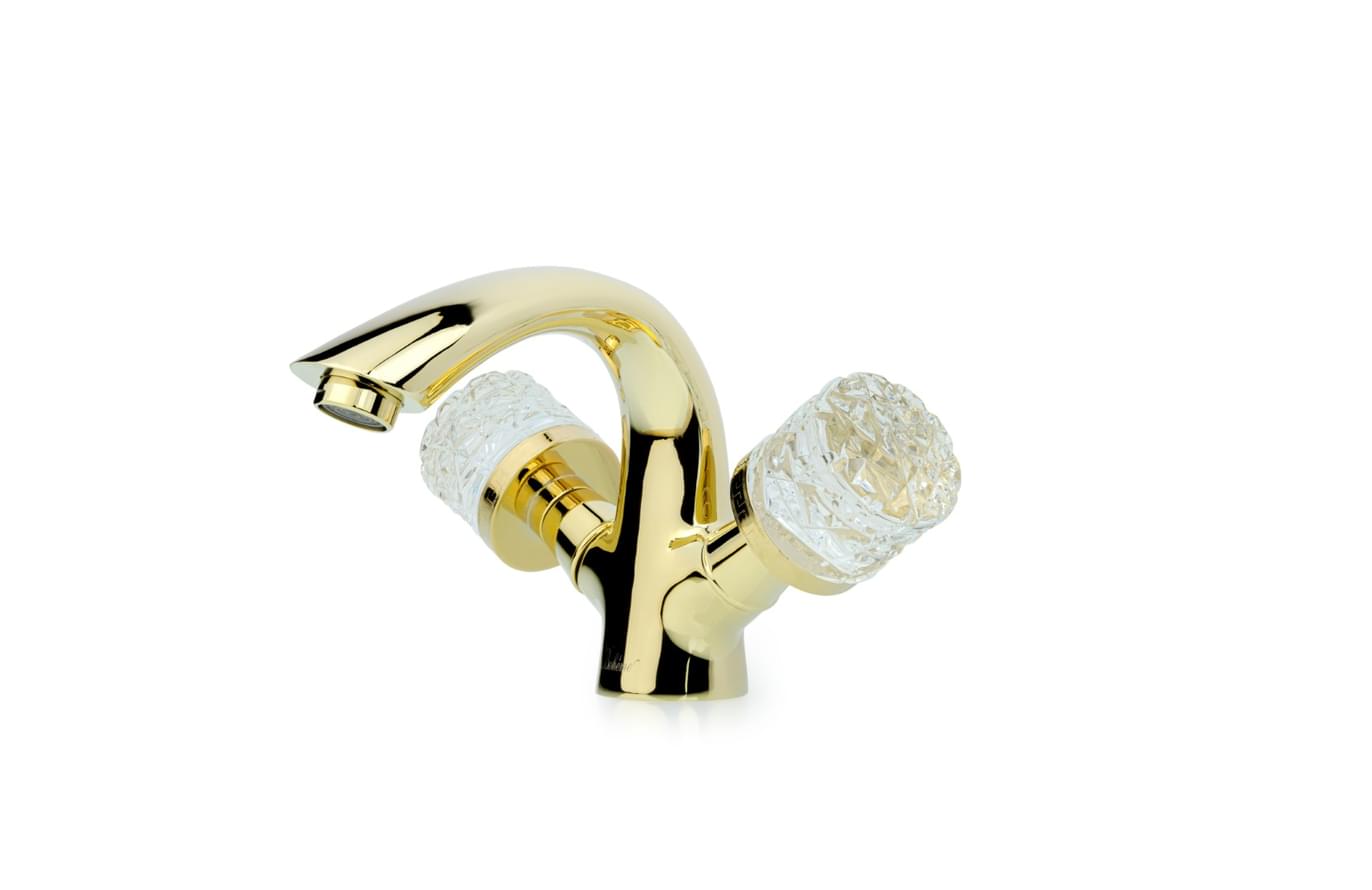 Плитка Boheme Crystal Смеситель CRISTAL для раковины золото  поверхность глянец