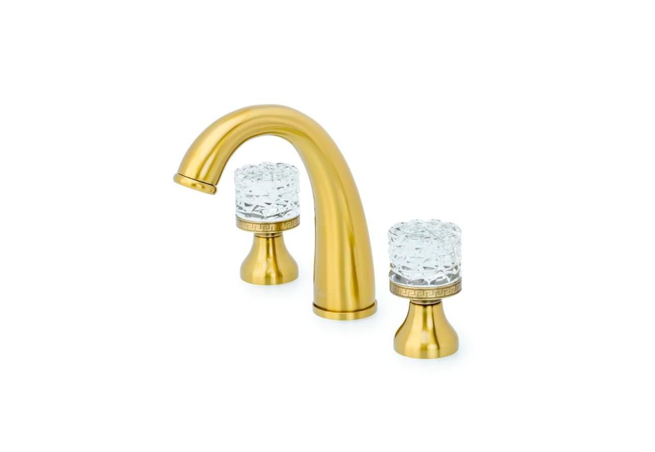 Плитка Boheme Crystal Смеситель CRISTAL для раковины на 3 отверстия бронза  поверхность глянец