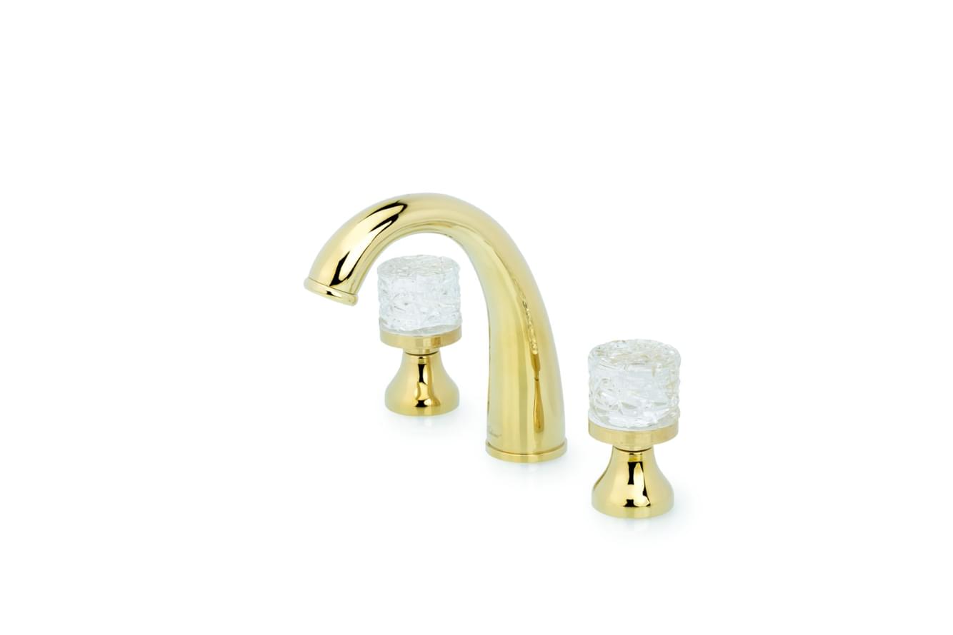 Плитка Boheme Crystal Смеситель CRISTAL для раковины на 3 отверстия золото  поверхность глянец