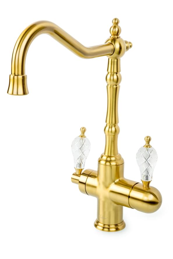 Плитка Boheme Crystal Смеситель CRYSTAL для кухни двухрычажный бронза  поверхность глянец