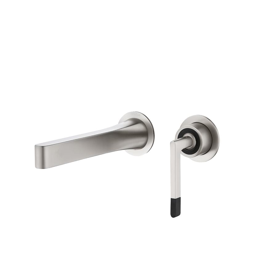 Плитка Boheme Duo Смеситель DUO для раковины настенный никель  поверхность брашированная