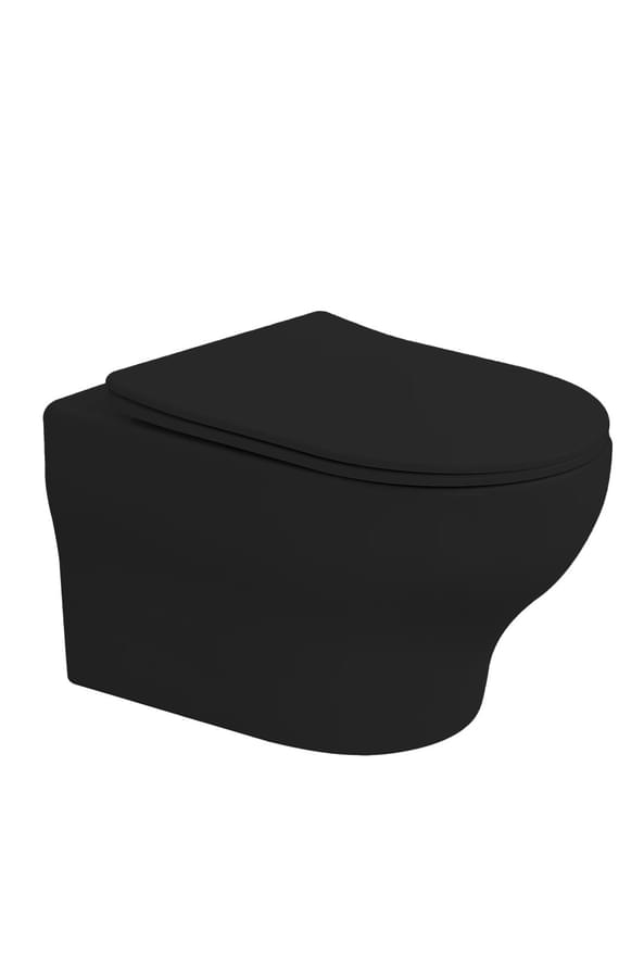 Плитка Boheme Fiore Унитаз FIORE подвесной c сиденьем черный матовый  поверхность матовая