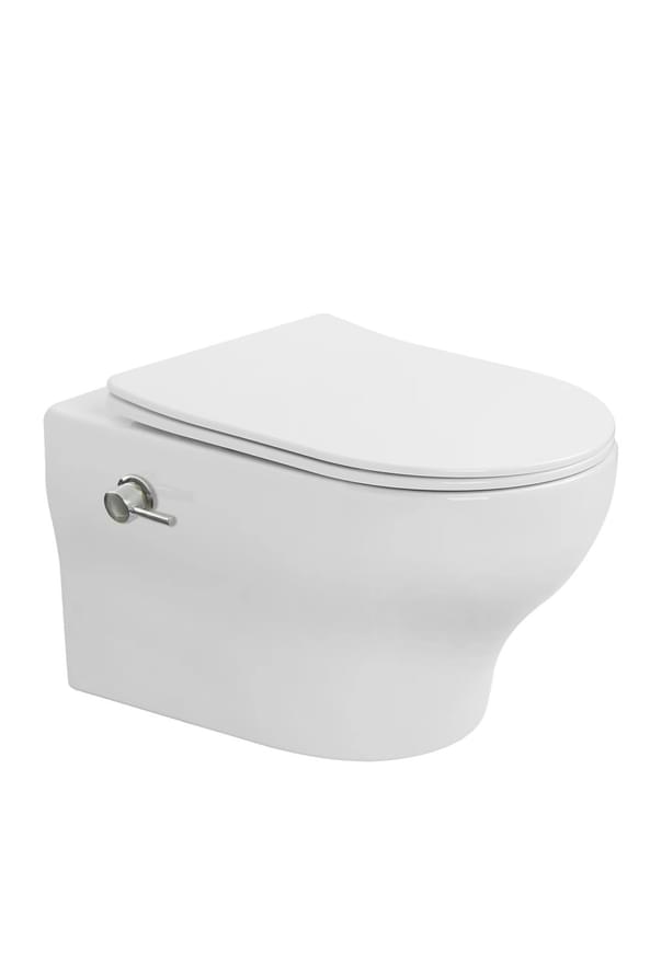 Плитка Boheme Fiore Унитаз FIORE с функцией биде подвесной c сиденьем белый матовый  поверхность матовая