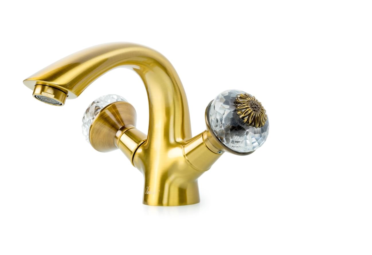 Плитка Boheme Flora Смеситель FLORA для раковины бронза  поверхность глянец