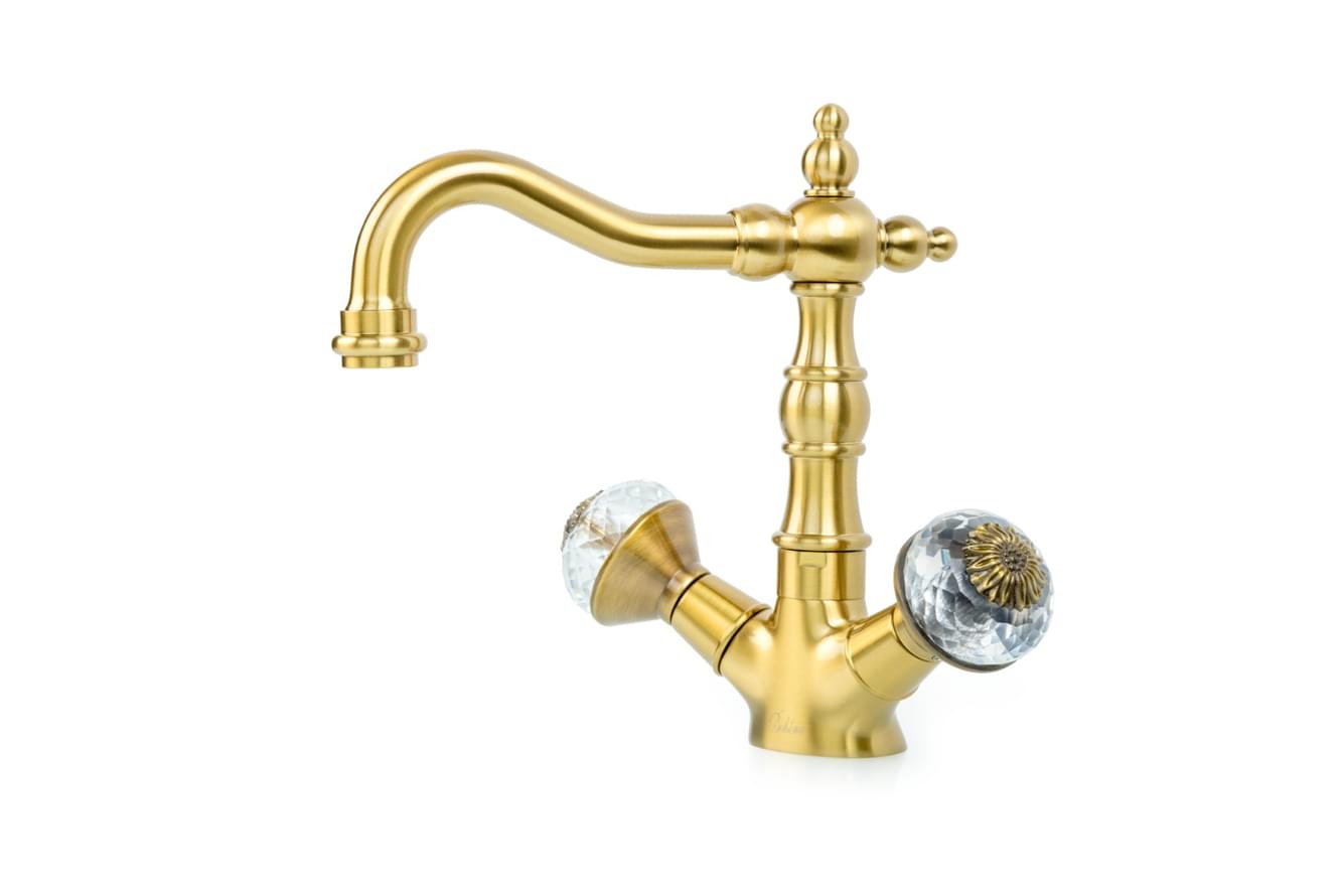 Плитка Boheme Flora Смеситель FLORA для раковины высокий бронза  поверхность глянец