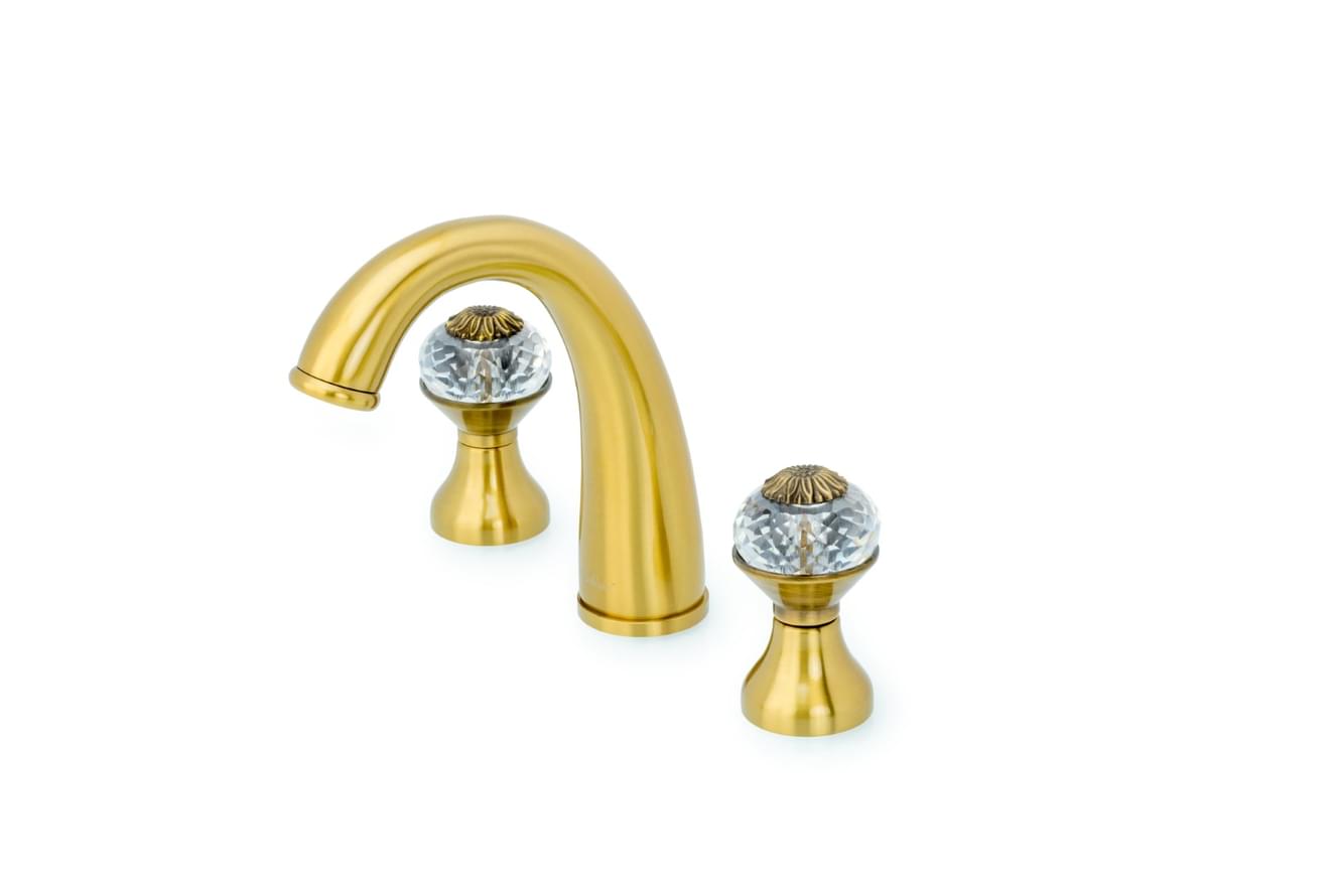 Плитка Boheme Flora Смеситель FLORA для раковины на 3 отверстия бронза  поверхность глянец