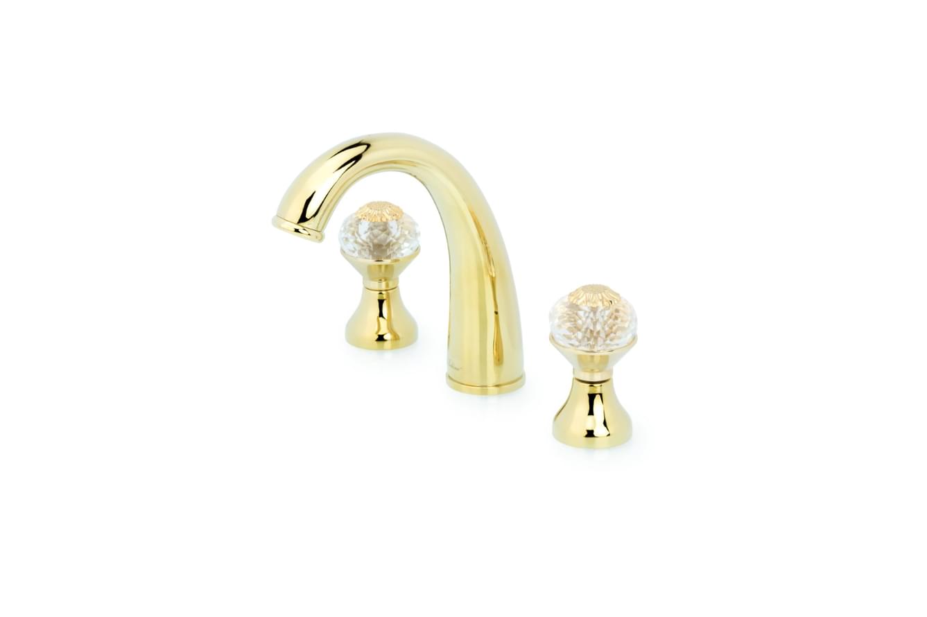 Плитка Boheme Flora Смеситель FLORA для раковины на 3 отверстия золото  поверхность глянец