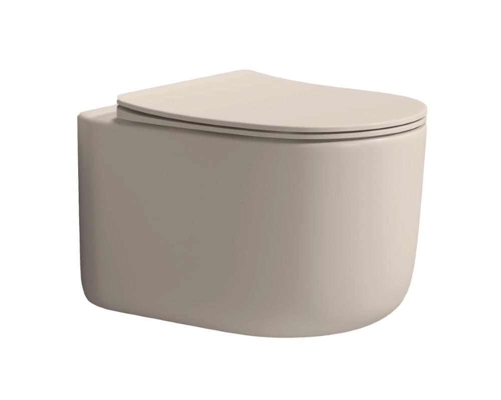 Плитка Boheme Flow Унитаз FLOW подвесной c сиденьем бежевый  поверхность матовая
