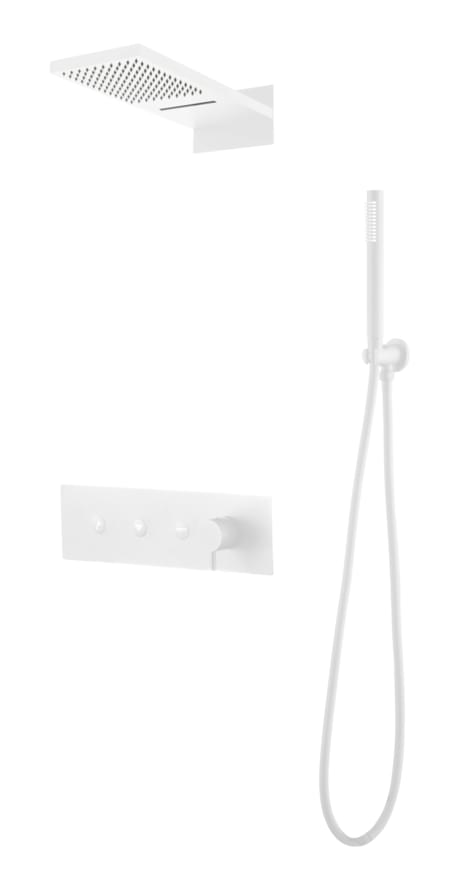 Плитка Boheme Fusion Душевая система FUSION встроенная с верхним душем и лейкой белый матовый  поверхность матовая