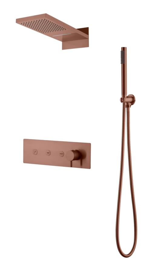 Плитка Boheme Fusion Душевая система FUSION встроенная с верхним душем и лейкой бронза  поверхность брашированная