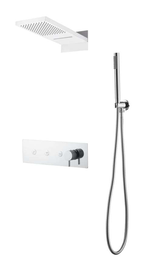 Плитка Boheme Fusion Душевая система FUSION встроенная с верхним душем и лейкой хром  поверхность глянец