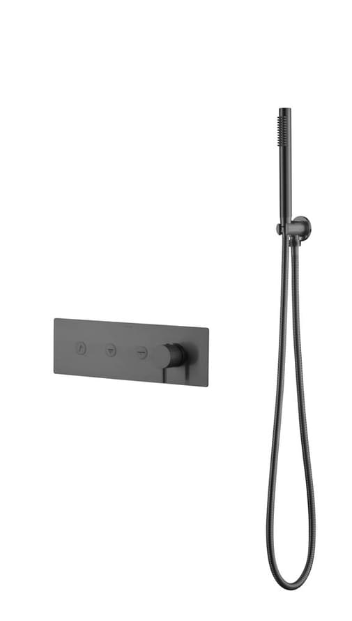 Плитка Boheme Fusion Смеситель FUSION для душа встроенный с лейкой оружейная сталь  поверхность брашированная