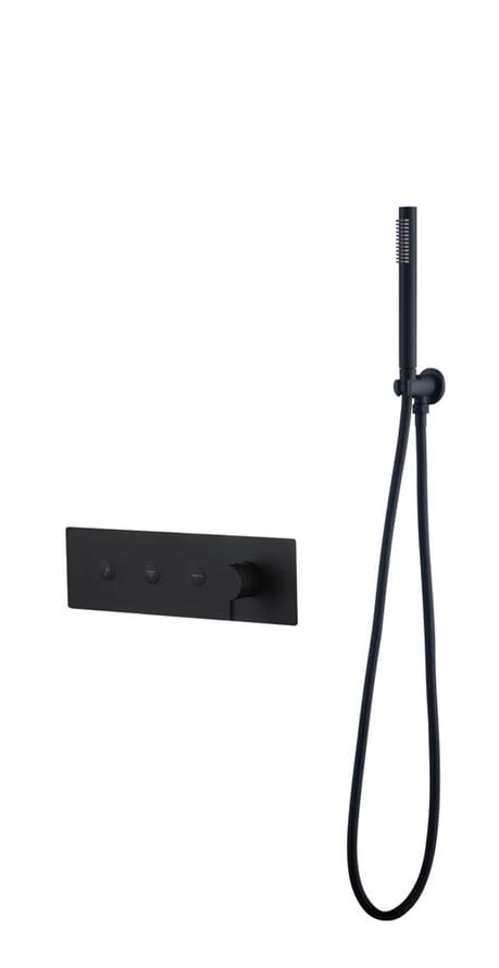 Плитка Boheme Fusion Смеситель FUSION для душа встроенный с лейкой черный матовый  поверхность матовая