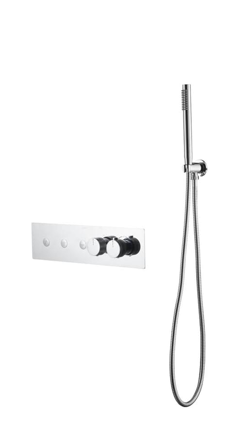 Плитка Boheme Fusion Смеситель FUSION термостат для душа встроенный с лейкой хром  поверхность глянец