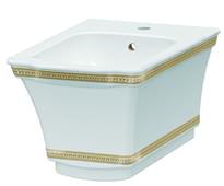 Плитка Boheme Hermitage Биде HERMITAGE подвесное белый/золото поверхность глянец