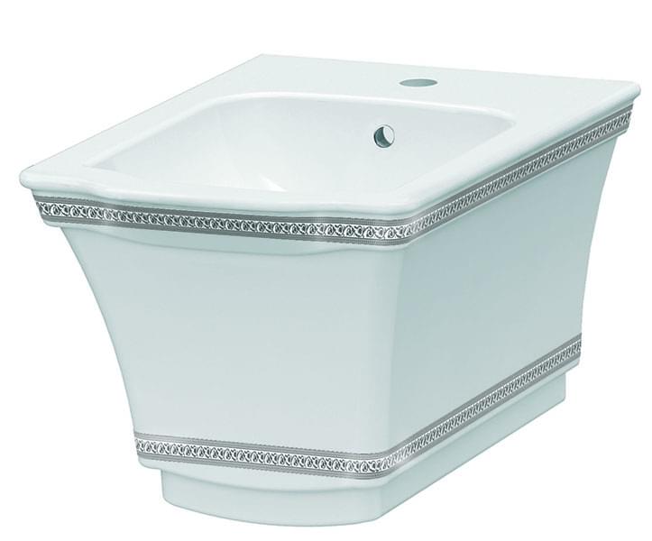 Плитка Boheme Hermitage Биде HERMITAGE подвесное белый/хром  поверхность глянец