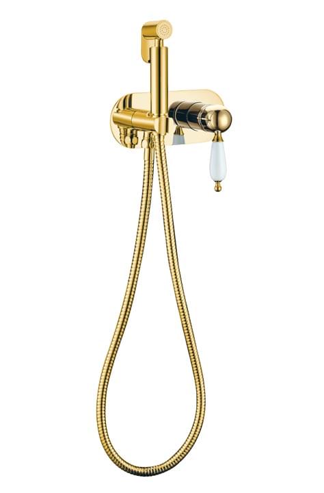 Плитка Boheme Imperiale Смеситель IMPERIALE 425 с гигиеническим душем золото  поверхность глянец