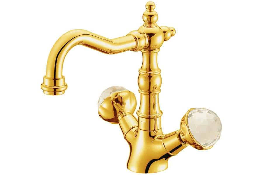 Плитка Boheme Imperiale Смеситель IMPERIALE PRESENTE для раковины высокий золото  поверхность глянец