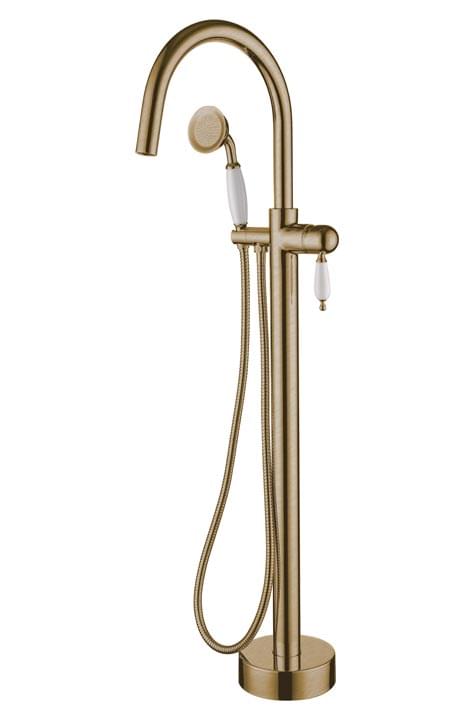 Плитка Boheme Medici Смеситель MEDICI для ванны напольный с керамической ручкой бронза  поверхность глянец