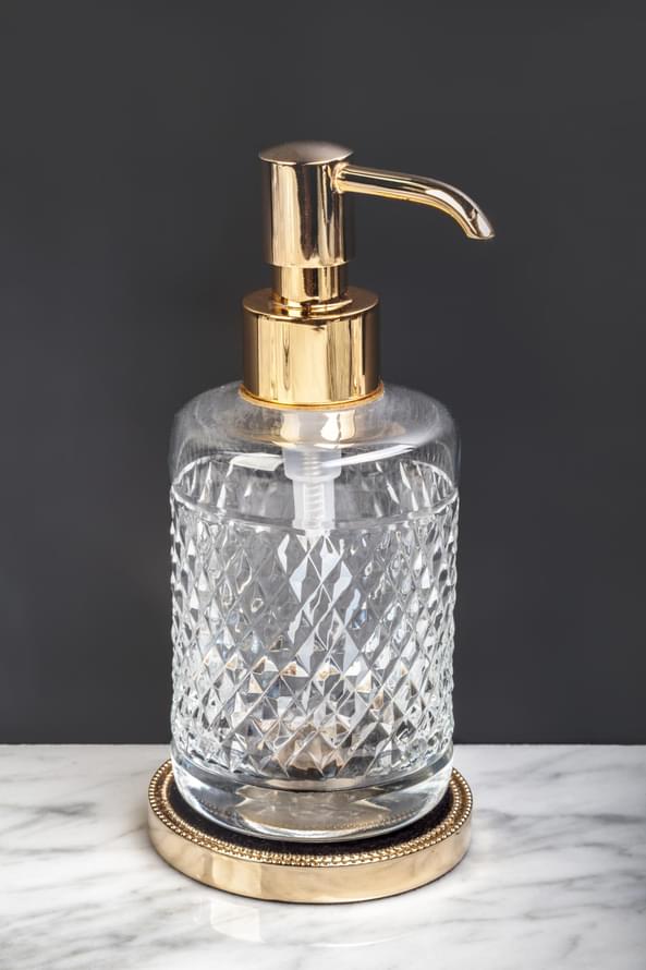 Плитка Boheme Murano Дозатор MURANO CRISTAL для жидкого мыла настольный золото  поверхность глянец