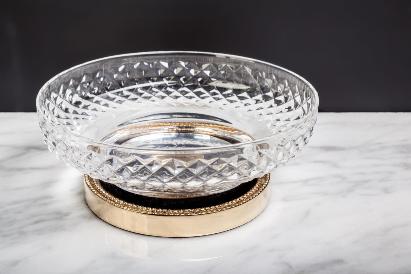 Плитка Boheme Murano Мыльница MURANO CRISTAL настольная золото  поверхность глянец