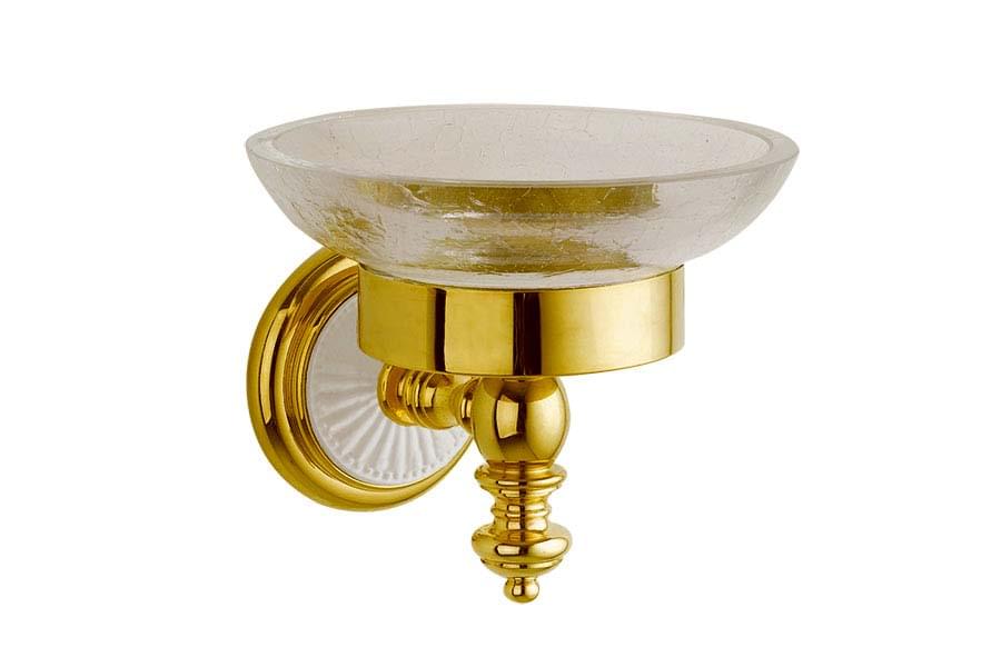 Плитка Boheme Palazzo Мыльница PALAZZO золото/белый  поверхность глянец