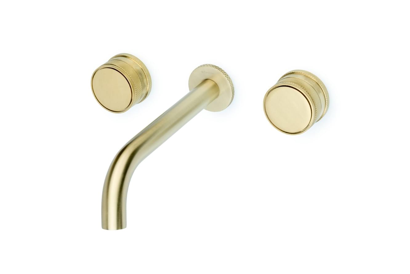 Плитка Boheme Prestige Смеситель PRESTIGE для раковины настенный с внутренней частью золото брашированное  поверхность брашированная