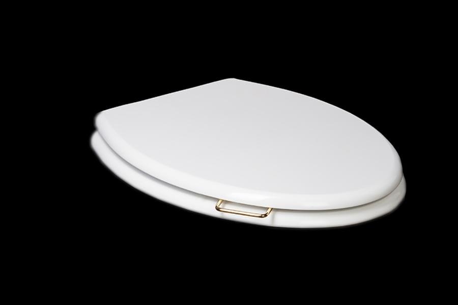 Плитка Boheme Puro Сиденье для унитаза PURO массив белый/бронза  поверхность глянец