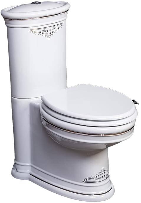 Плитка Boheme Puro Унитаз PURO напольный с бачком без сиденья белый/хром  поверхность глянец