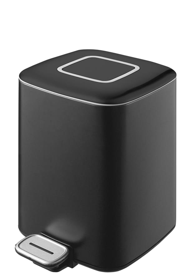 Плитка Boheme Q Ведро для мусора Q с педалью черный матовый  поверхность матовая