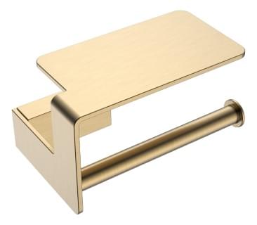 Плитка Boheme Q Держатель Q для т/б с полкой золото брашированное  поверхность брашированная