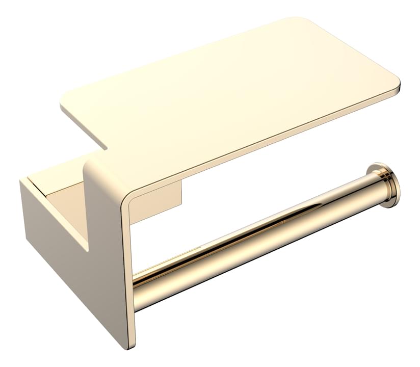 Плитка Boheme Q Держатель Q для т/б с полкой золото  поверхность глянец