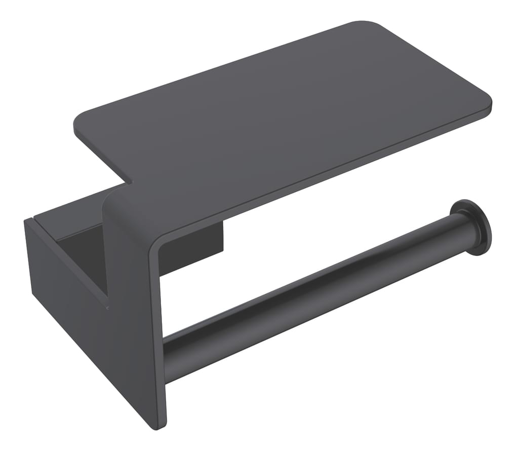 Плитка Boheme Q Держатель Q для т/б с полкой черный матовый  поверхность матовая