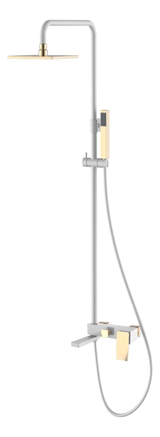 Плитка Boheme Q Душевая колонна Q 2 белый/золото  поверхность глянец