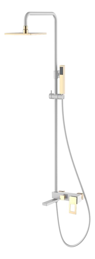 Плитка Boheme Q Душевая колонна Q белый/золото  поверхность глянец